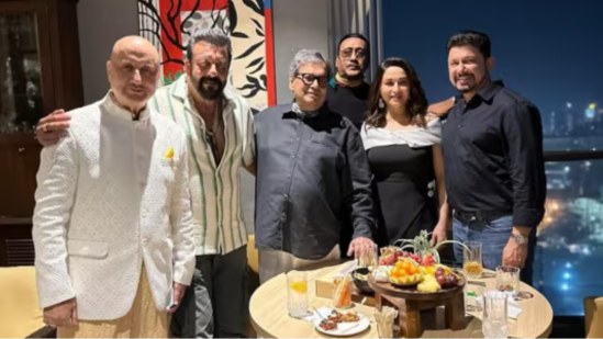 Madhuri Dixit, Sanjay Dutt, Jackie Shroff reunite at Subhash Ghai and Mukta's wedding anniversary; fans want Khalnayak 2